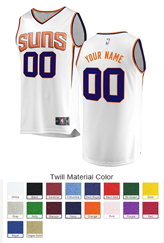 Phoenix Suns Letter and Number Kits for Association Jersey Material Twill